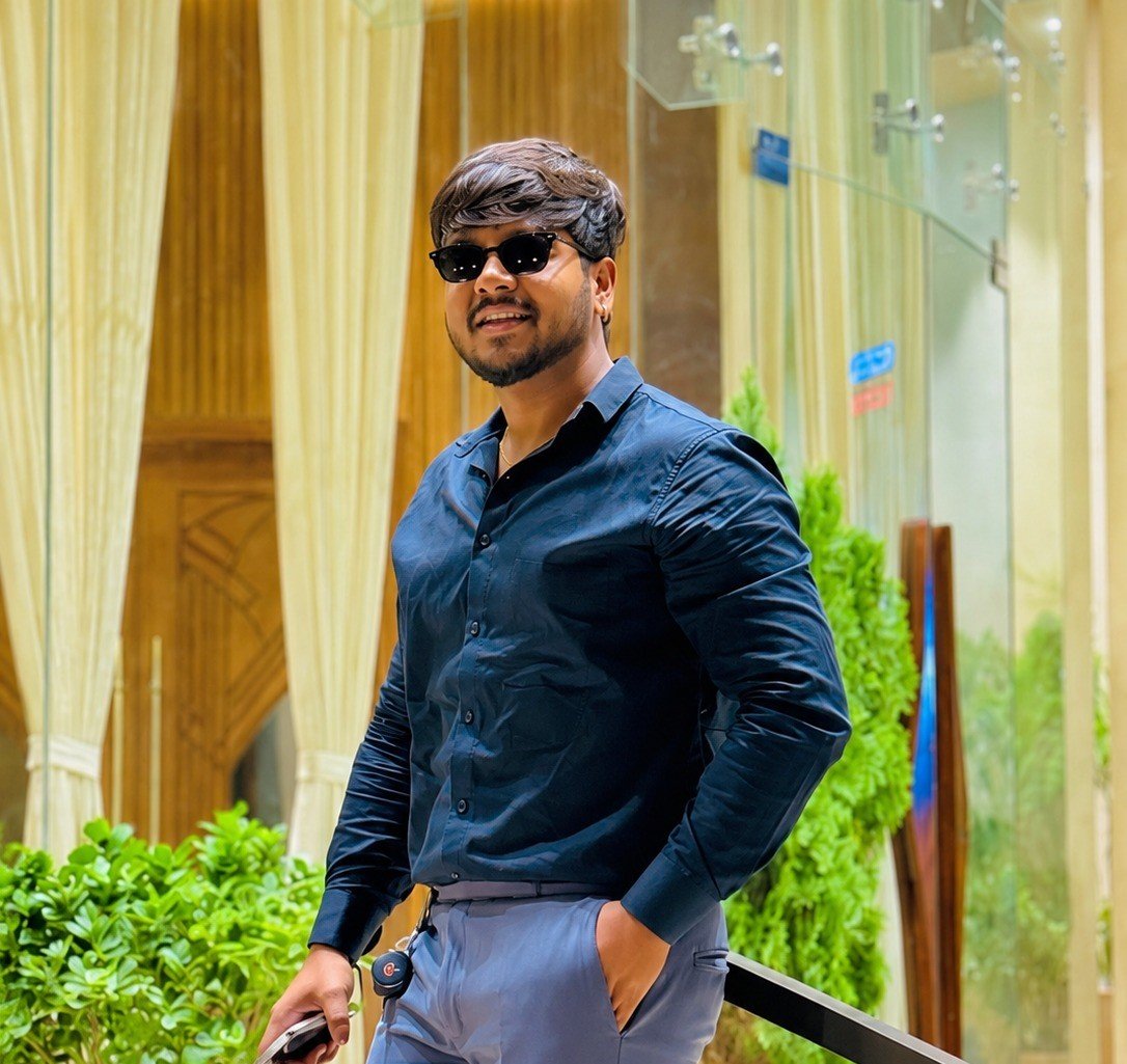 Mit Prajapati, founder of Dreamweave Digital, on a film set in Gandhinagar